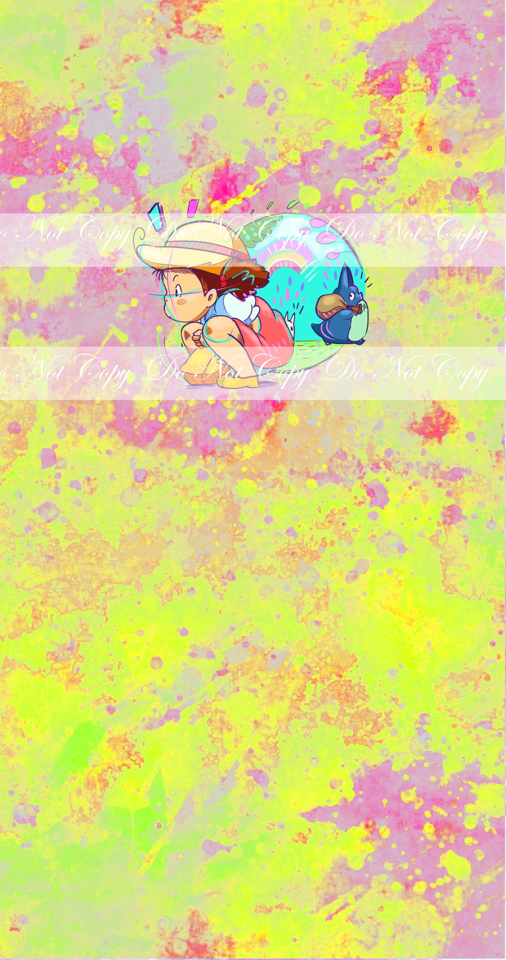 Preorder R57 -Anime Round -(Little Girl Looking) Green Panel