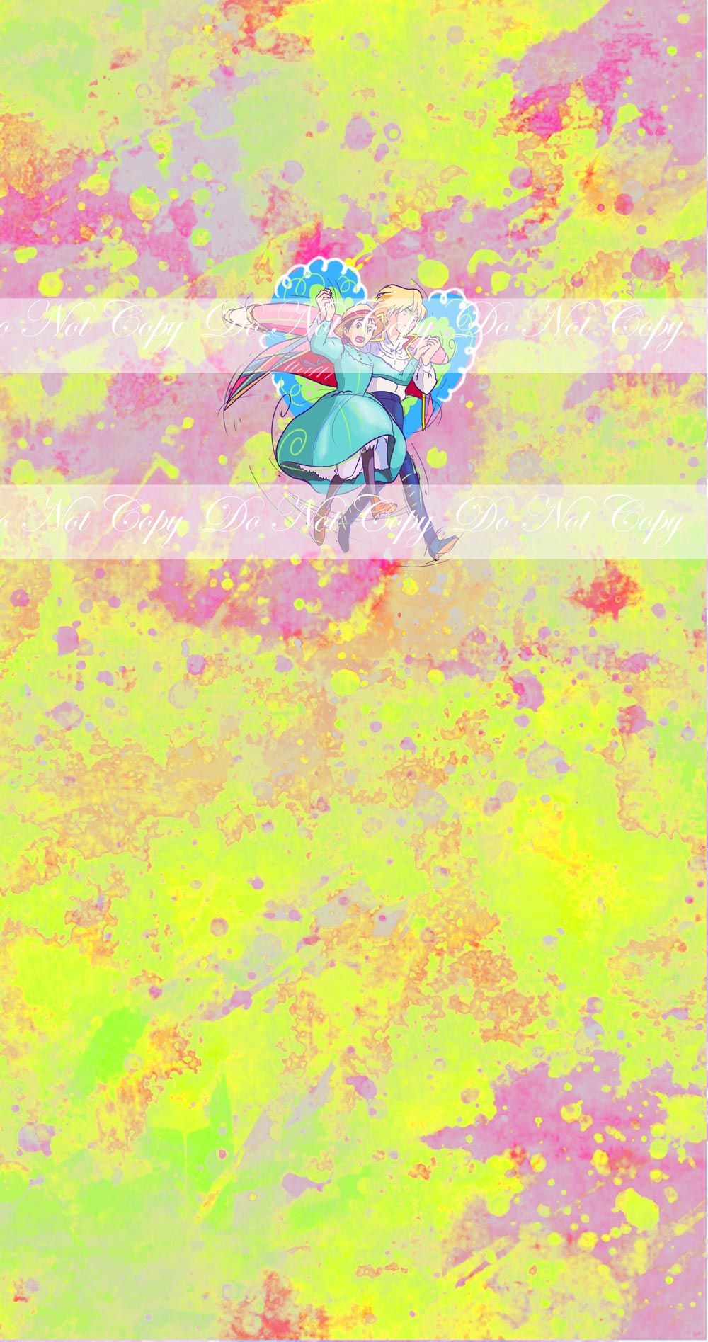 Preorder R57 -Anime Round -(Girl and Boy ( Moving Castle) Green Panel