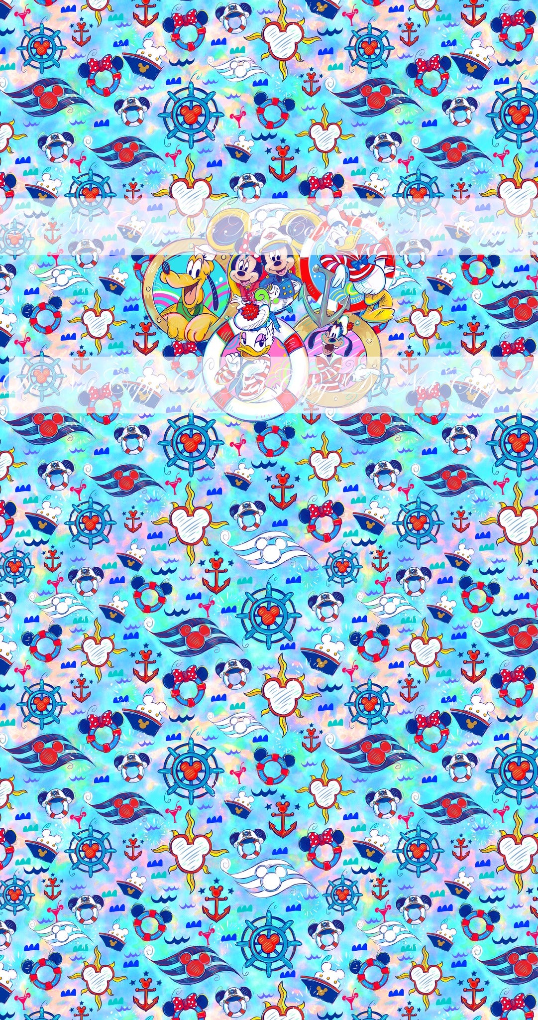 Retail R60 -Cruise Panels- Group Friends- Blue- Cotton Woven