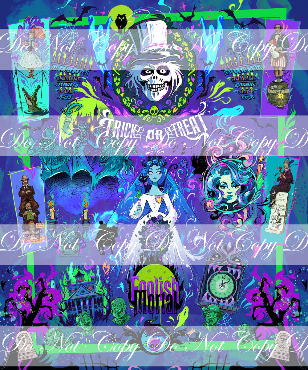 Preorder R73- Haunted Mansion - - Main Adult Topper Blue