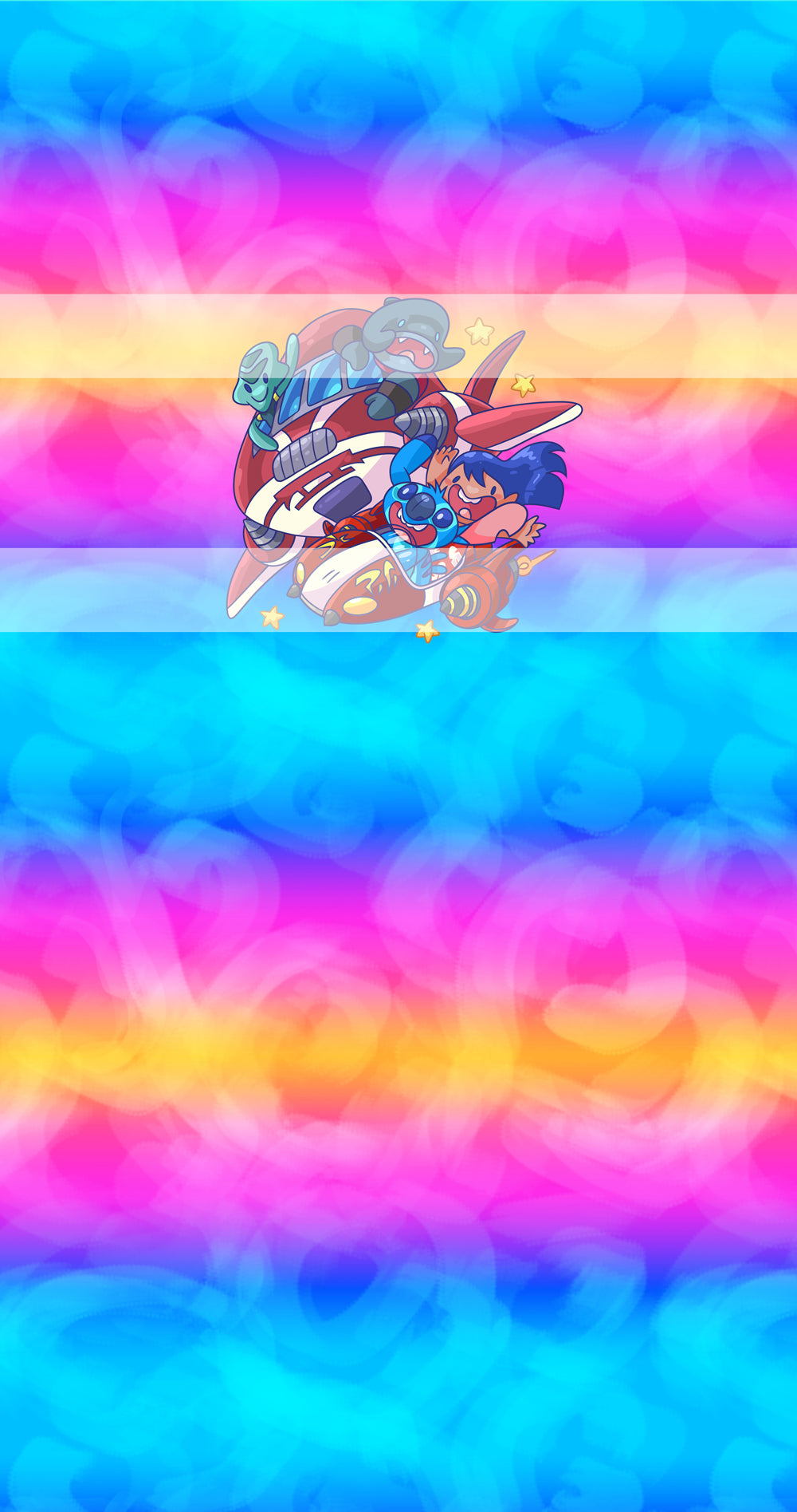 Preorder R71- Ohana Means Family- Big Island Panel - Child, Big kids, Adults) Spaceship-Pink/Blue