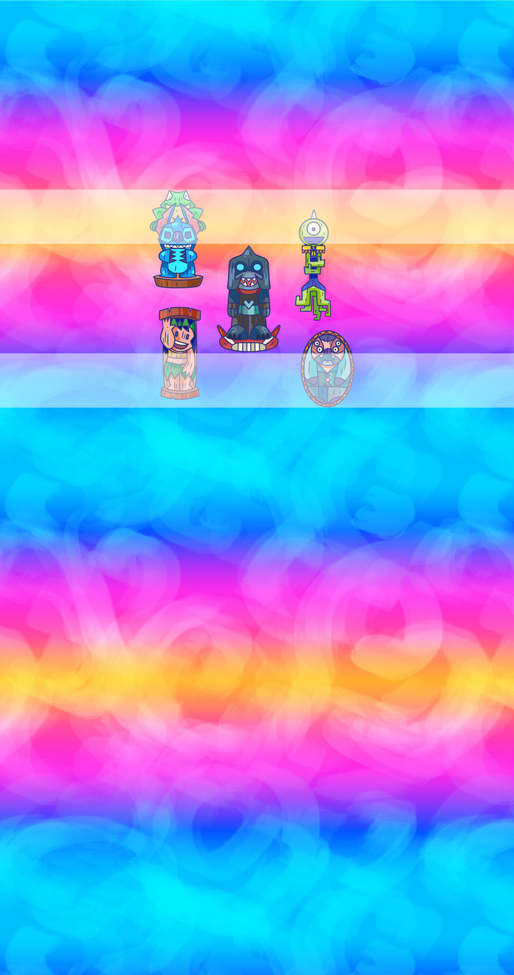 Preorder R71- Ohana Means Family- Big Island Panel - Child, Big kids, Adults)Tiki-Pink/Blue