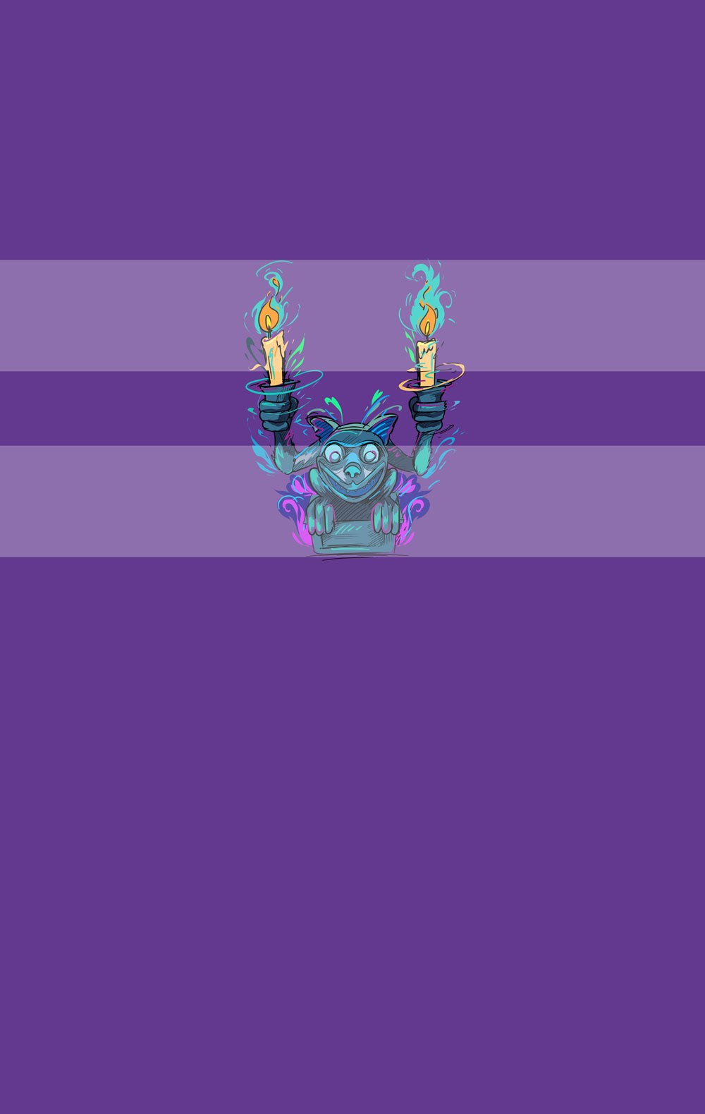 Preorder R73-Haunted Mansion- Panel - Child, Big kids, Adults)Candles - Purple