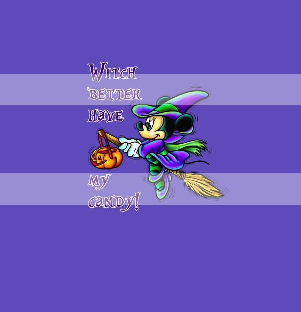 Preorder R73 Spooky Trick or Treat - Panel - Child, Big kids, Adults) Witch-Bluish Purple