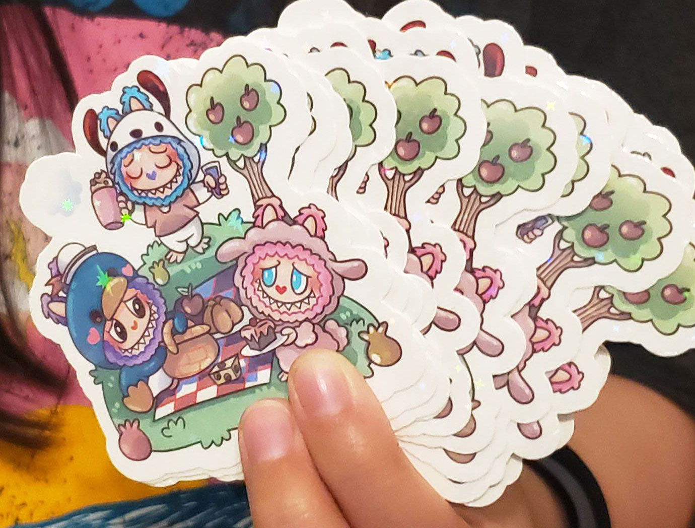 Labubu HK Pale Sticker - Sparkles