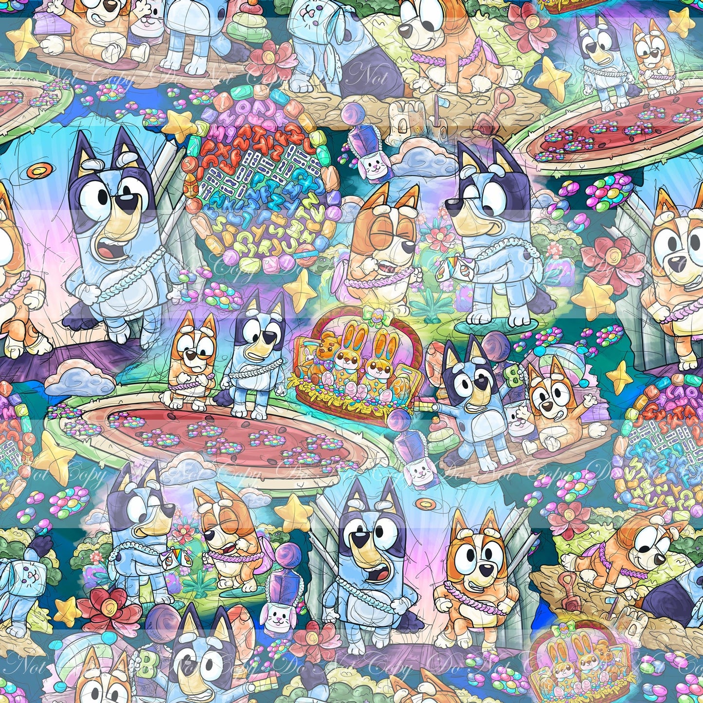 Retail R47 - Easter Egg Hunt Dark Blue- Cotton Spandex