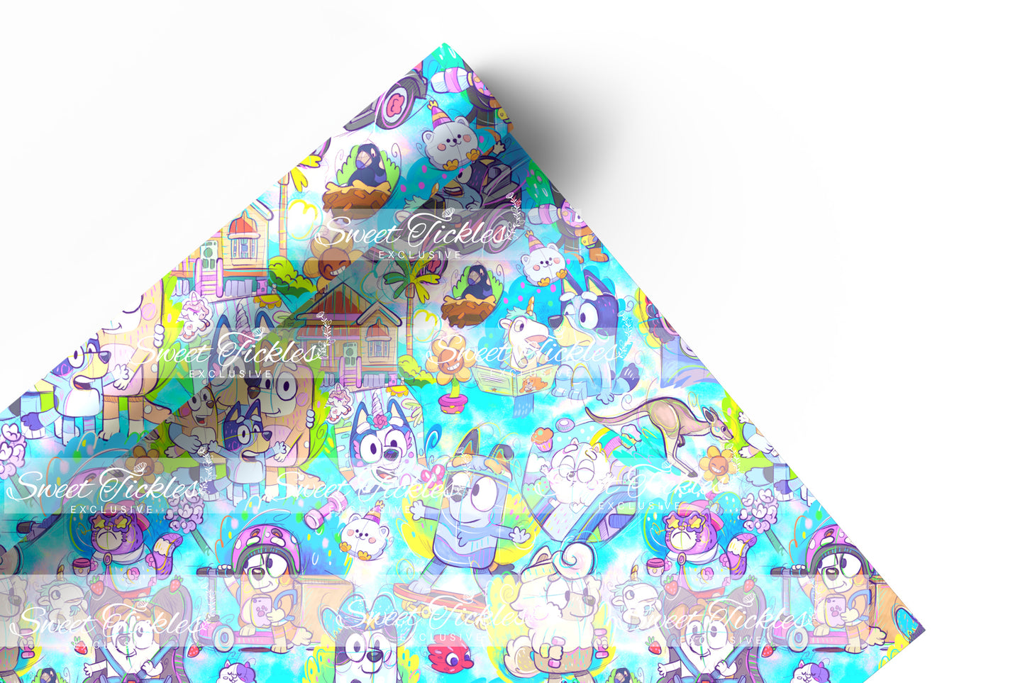 Retail R62- Smooth and Textured Vinyl- Crazy Puppies- Blue Main