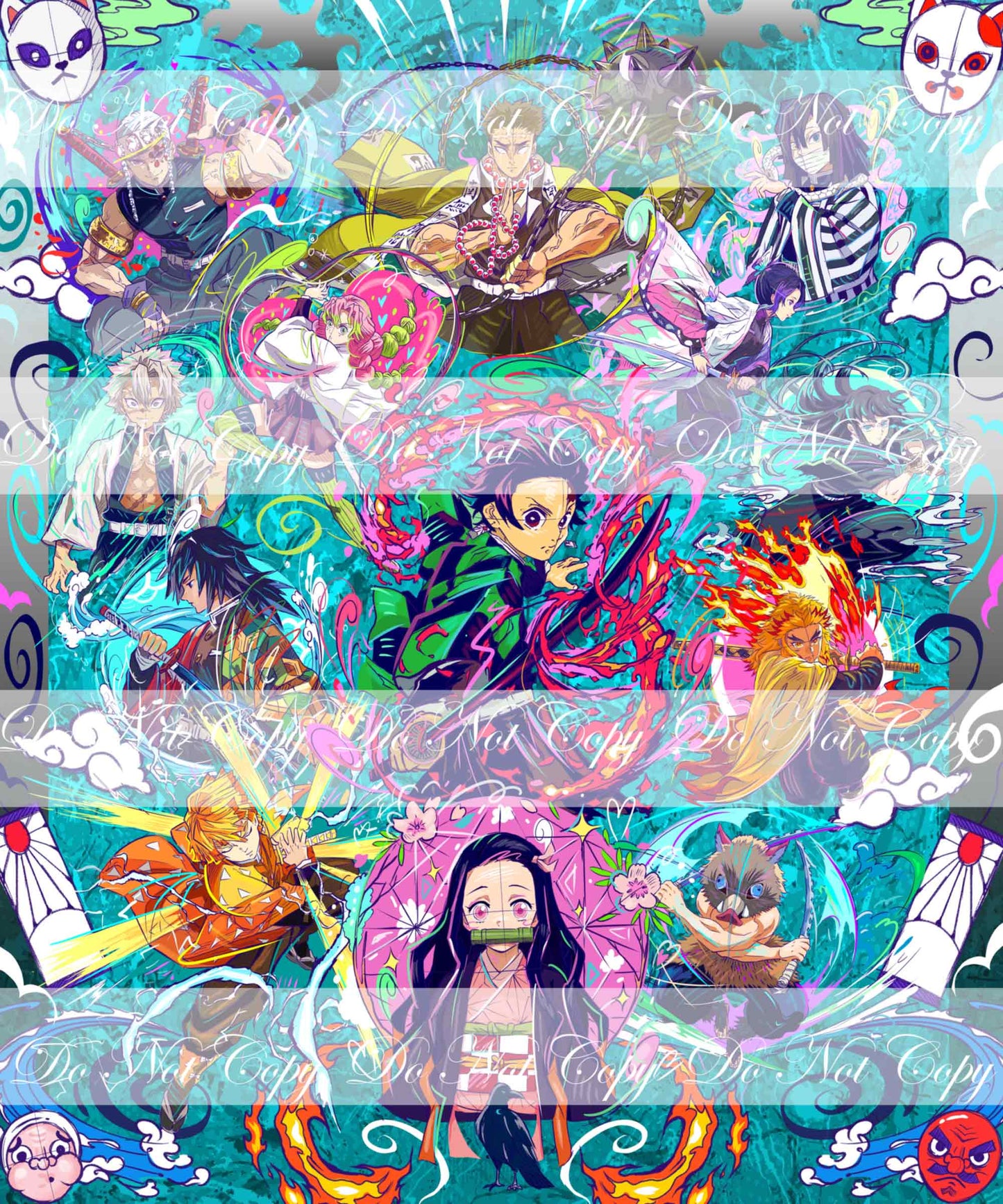 Preorder R57- Anime Adult Blanket Topper- lade of Demon Destruction