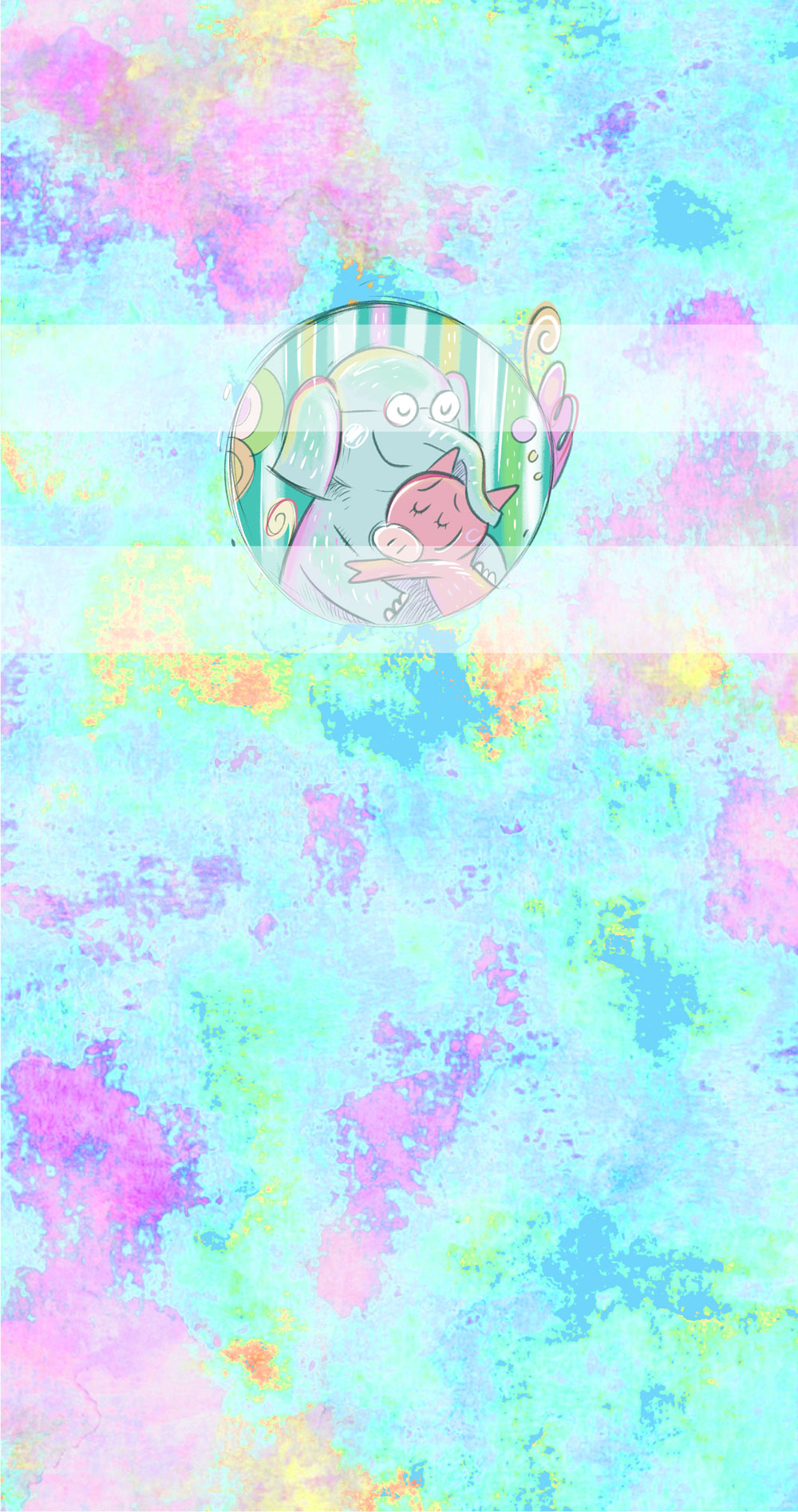 Preorder R59 -Pale Version-Elephant and Piggy Hugs- Panels- Blue