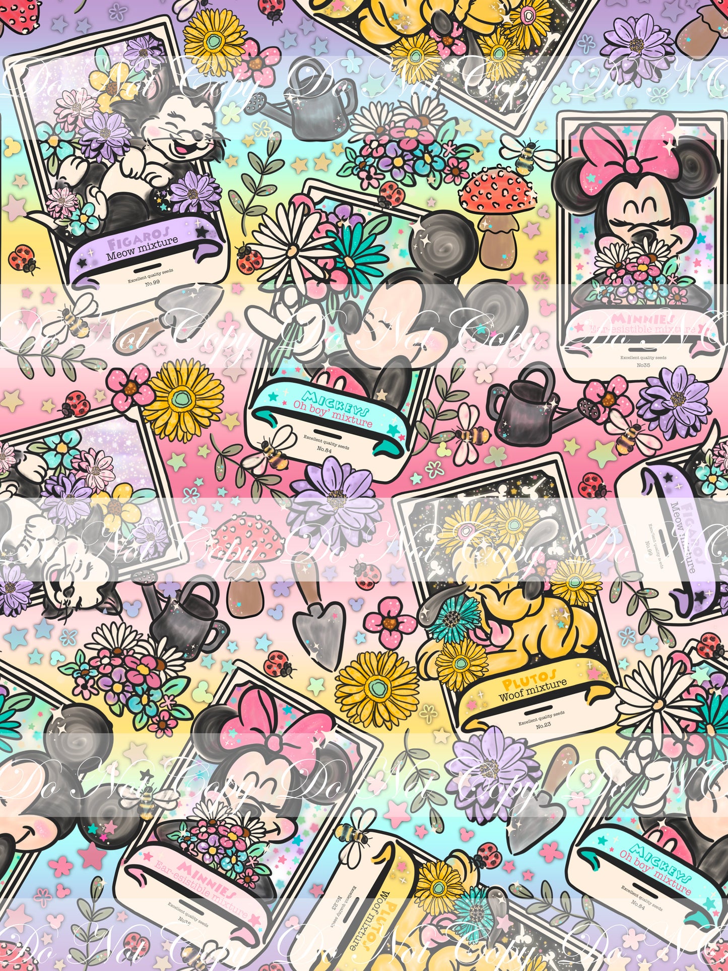 Retail R52- Garden Seed Of Packets - Textured Vinyl