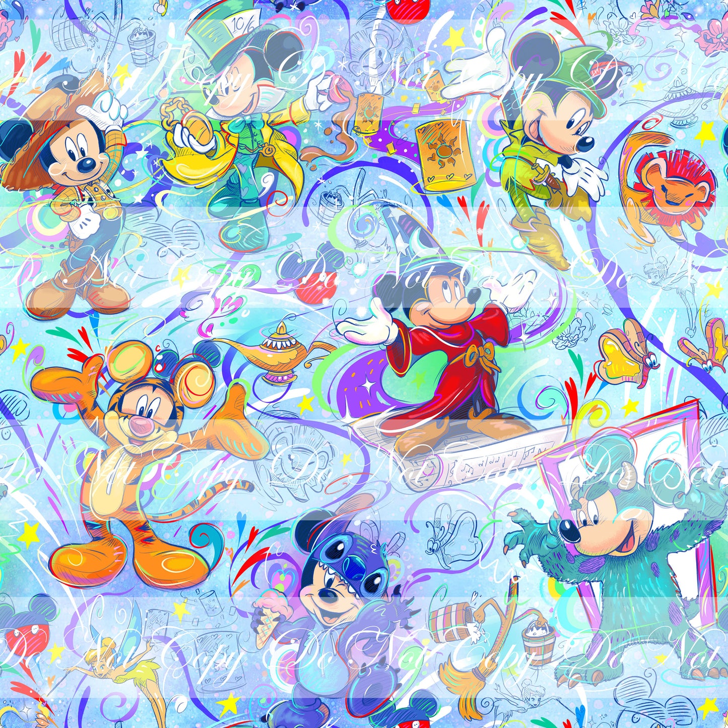 Retail R56- Mickey Magic Blue- Waterproof Canvas