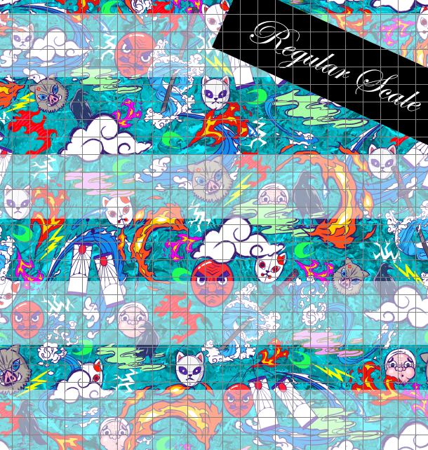 Preorder R57- Anime Round -"Blade of Demon Destruction Teal Coord