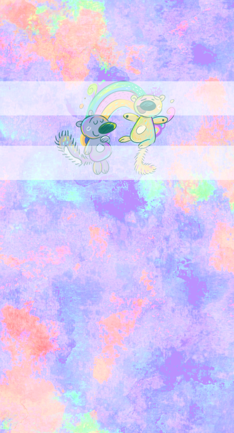 Preorder R59 -Bright Version-Two Friends and a Rainbow - Panels- Purple