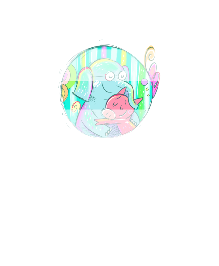 Preorder R59 -Bright Version-Elephant and Piggy Hugs- Panels- White