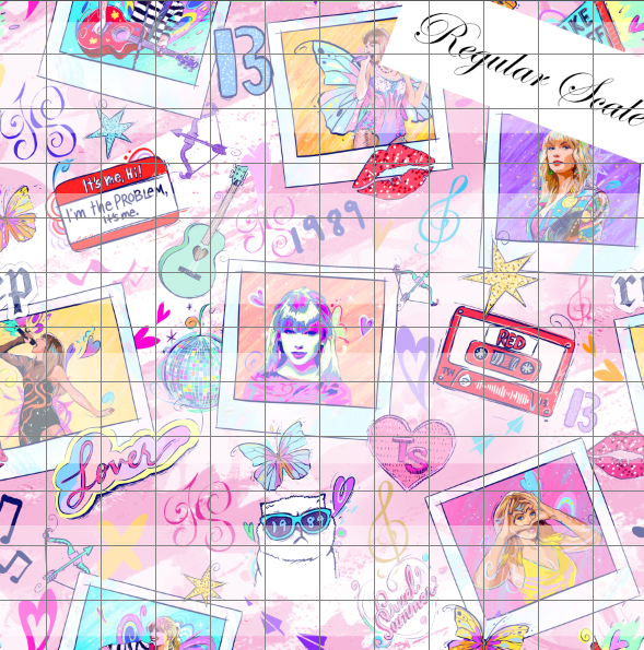 Retail R58- Swiftie's Era - Polaroid- Pink - Cotton Spandex