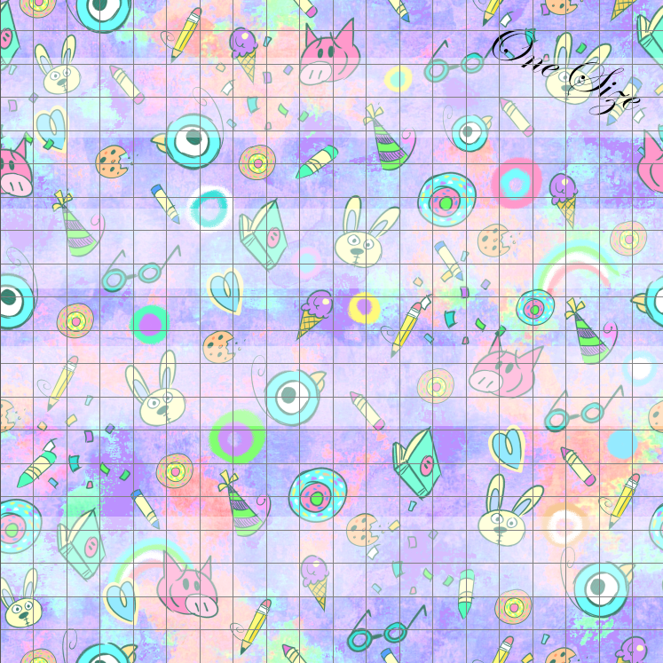 Preorder R59- The Piggy, The Elephant and The Birdie- Coordinate Bright- Purple