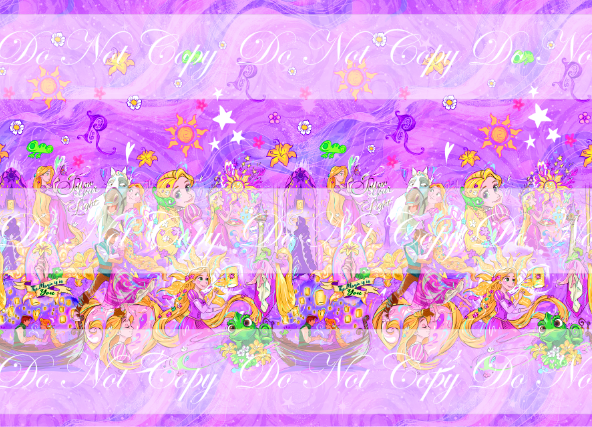 Preorder R83 The Magic Of The Golden Hair-Double Border Print- Purple