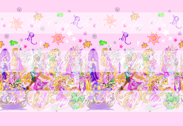 Preorder R83 The Magic Of The Golden Hair-Double Border Print- Pink
