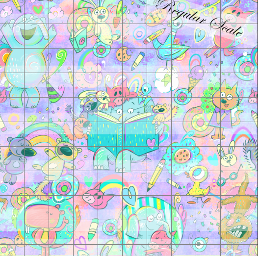 Retail R59- The Piggy, The Elephant and The Birdie- Main Bright Purple - Cotton Spandex