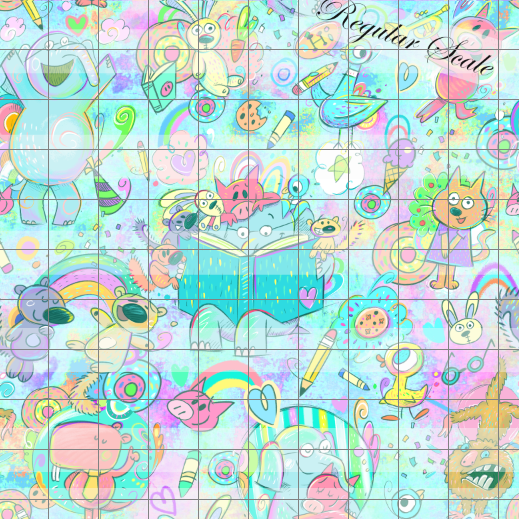 Retail R59- The Piggy, The Elephant and The Birdie- Main Bright Version- Blue - Cotton Woven