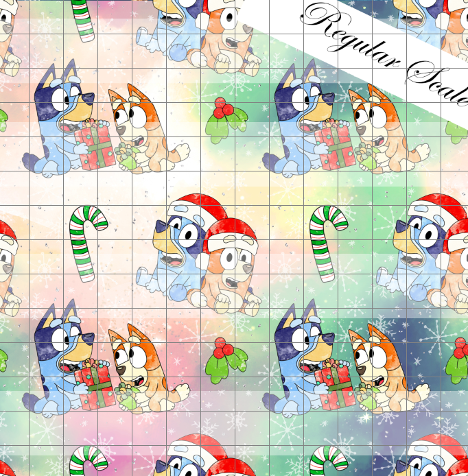 Preorder R63- Christmas Heelers Main Print - Pastel