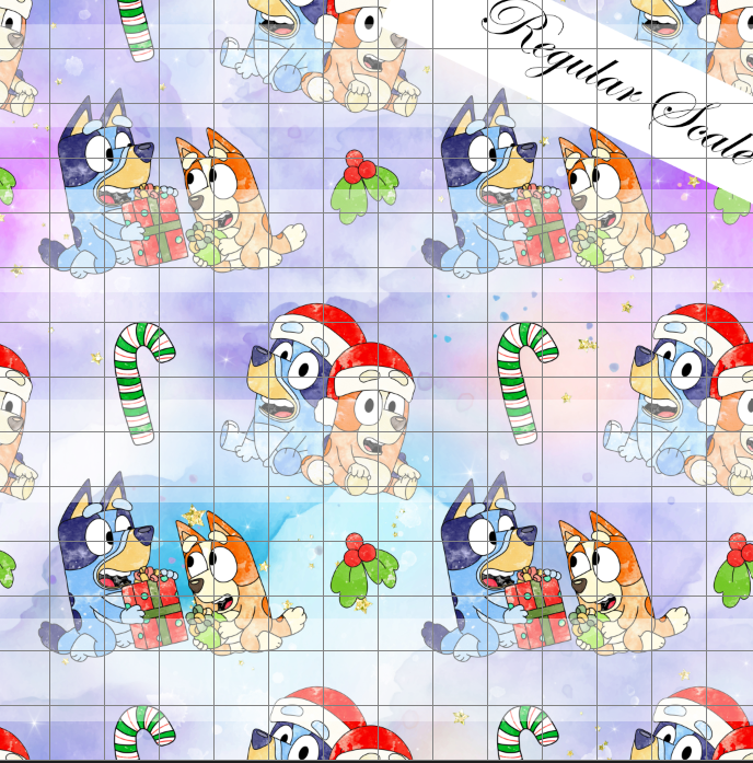 Preorder R63- Christmas Heelers Main Print -Purple