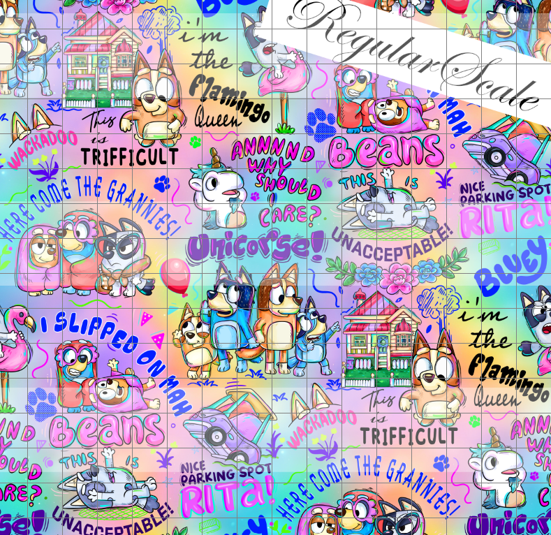 Retail R64- Once Upon an Onesie -Main -Pastel Rainbow (Words) Cotton Canvas