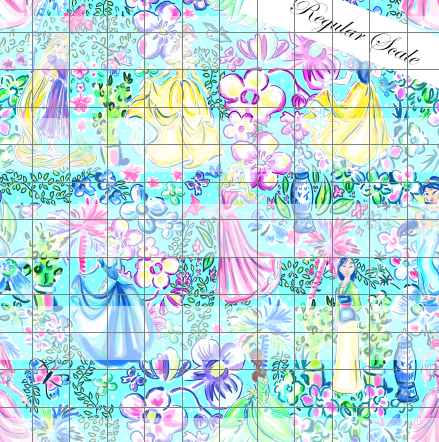 Retail R68- LP Princesses-Teal Main - Cotton Canvas