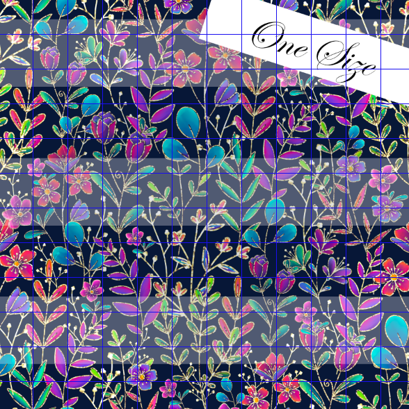 Preorder R79- Colorful Rainbow Black- Floral Main Print