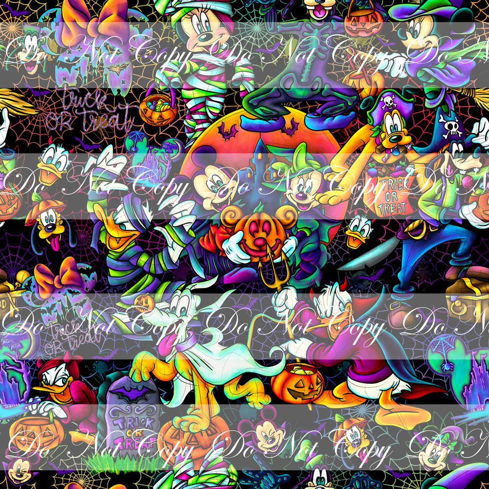 Retail R73 Spooky Trick or Treat Main Print- Black - Cotton Woven