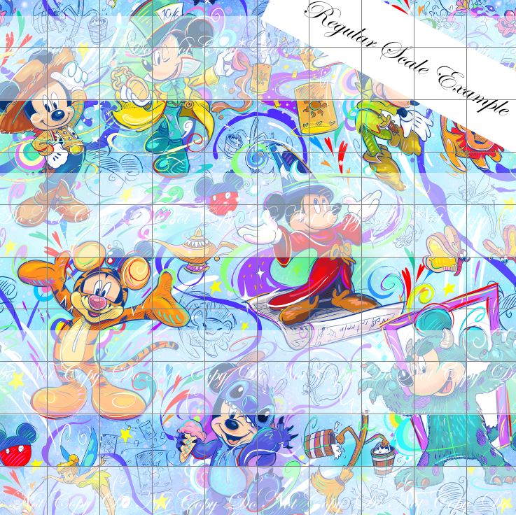 Retail R56- Mickey Magic Blue- Cotton Woven