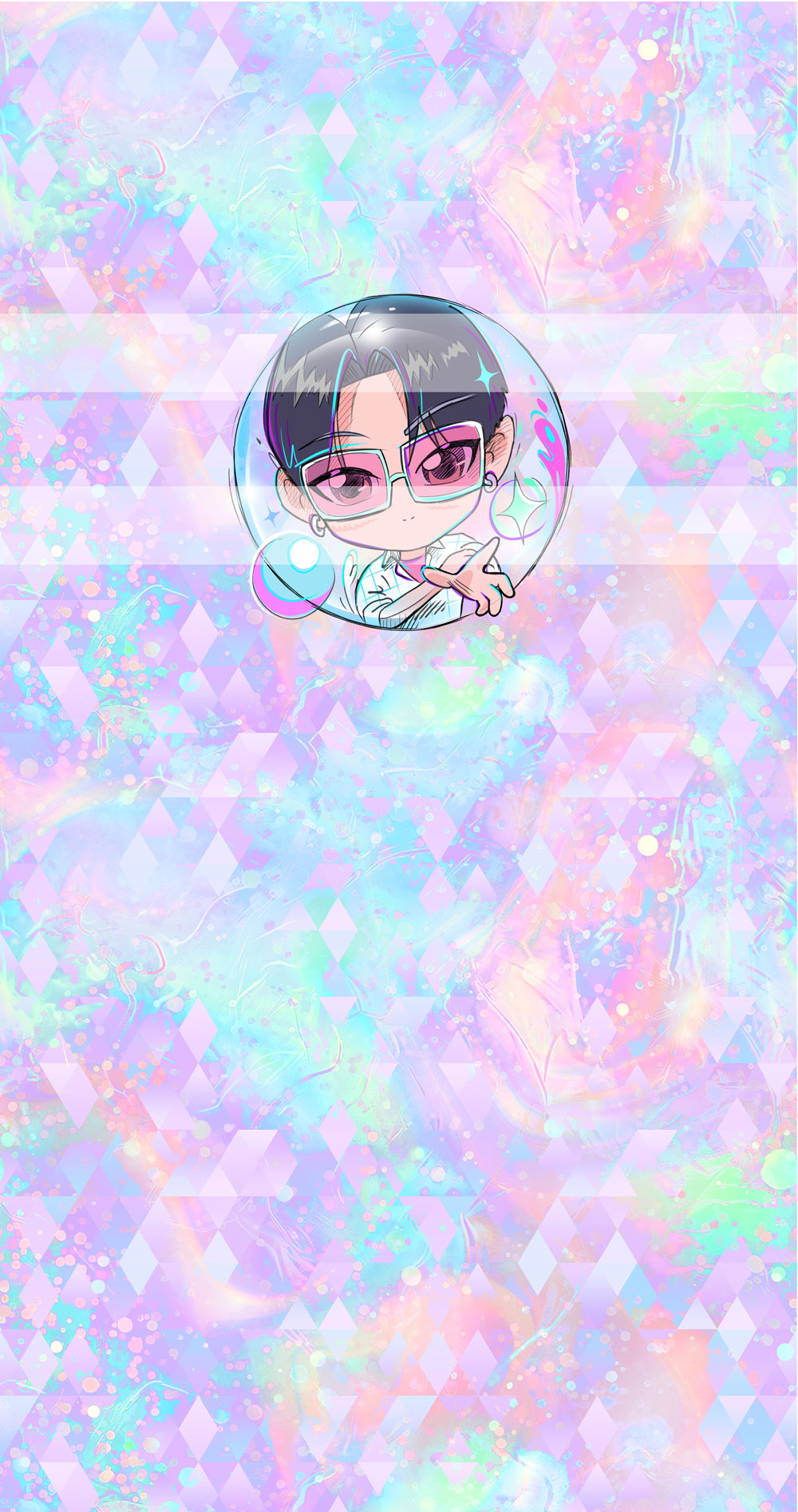 Preorder R74-KPDH Kawaii- Panel - Child, Big kids, Adults)Boy Black Hair