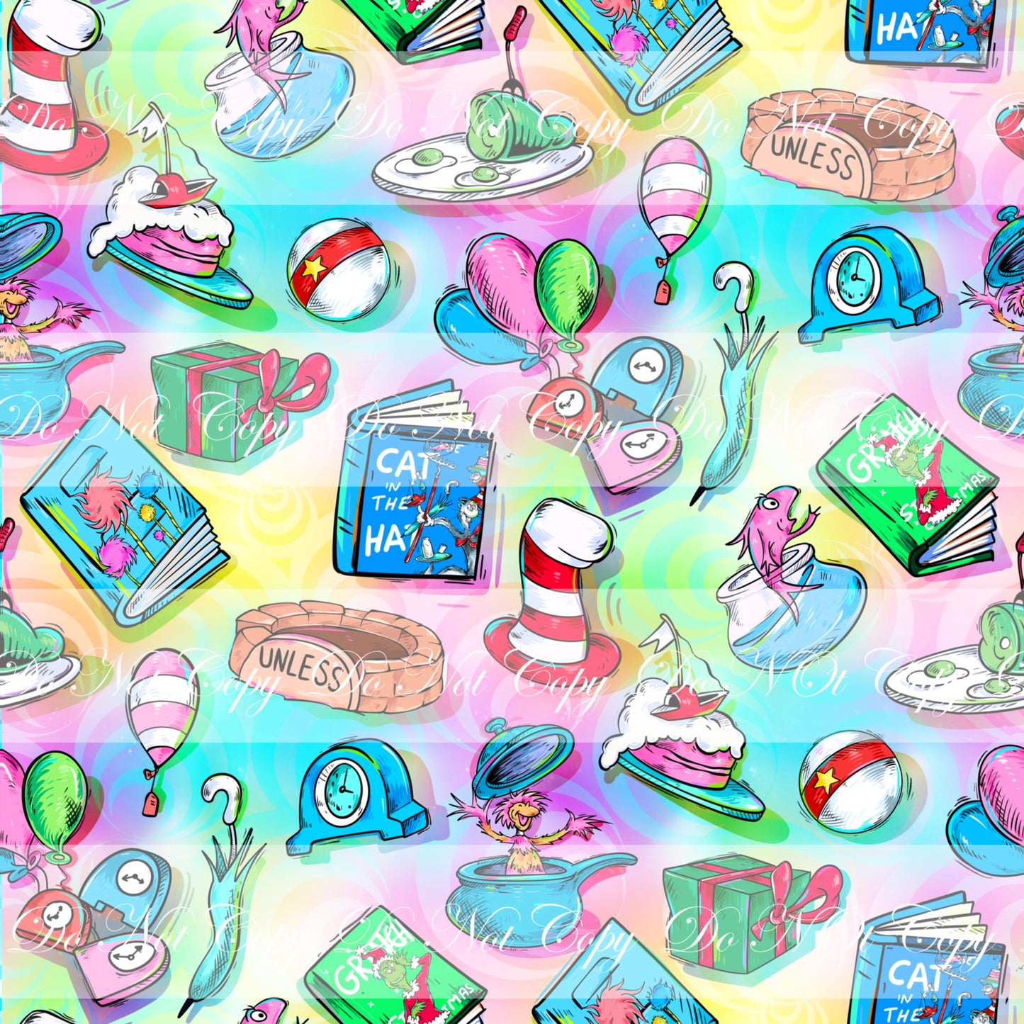 Preorder R66- Bookish/ Reading Corner - Seuss Coordinate- Bright Pastel