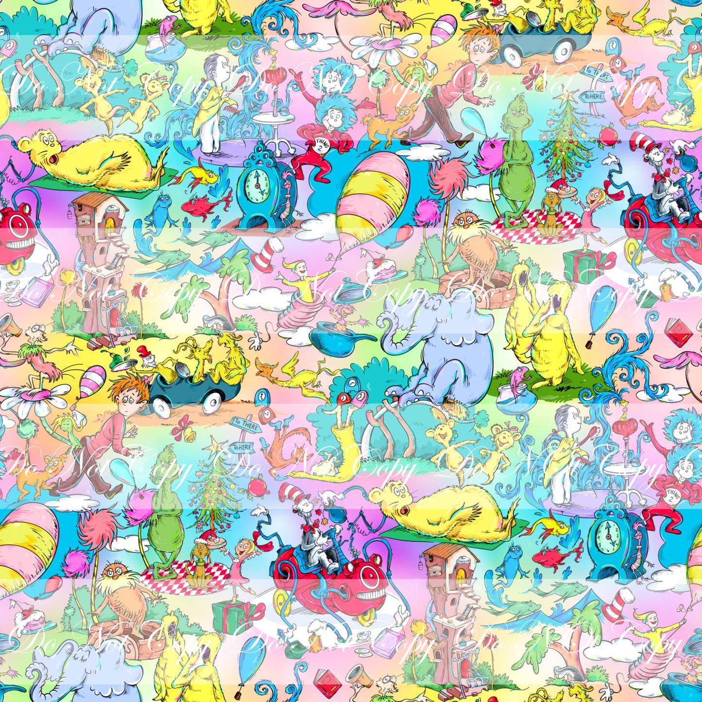 Preorder R66- Bookish/ Reading Corner - Seuss Bright Pastel Rainbow-Main