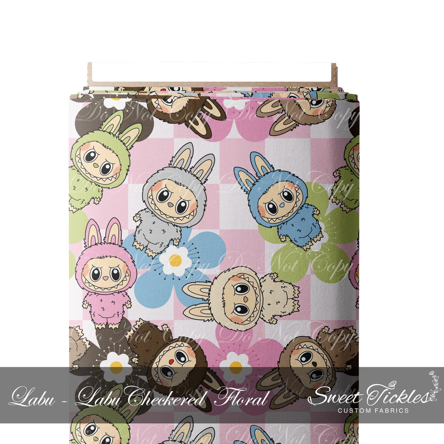 Retail Round 69 - Labu - Labu Checkered Floral Main - Cotton Woven