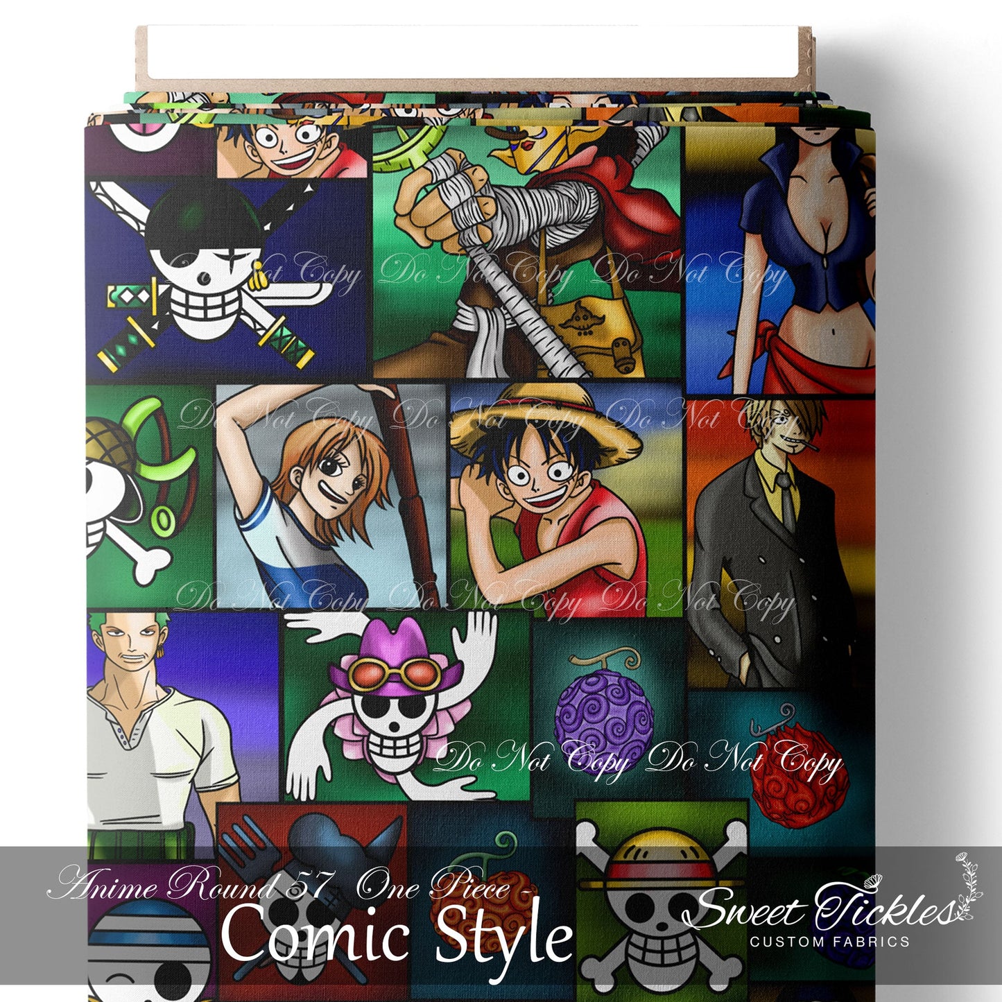 Retail R57- Anime Round -いちPiece- Comic Style - Cotton Spandex