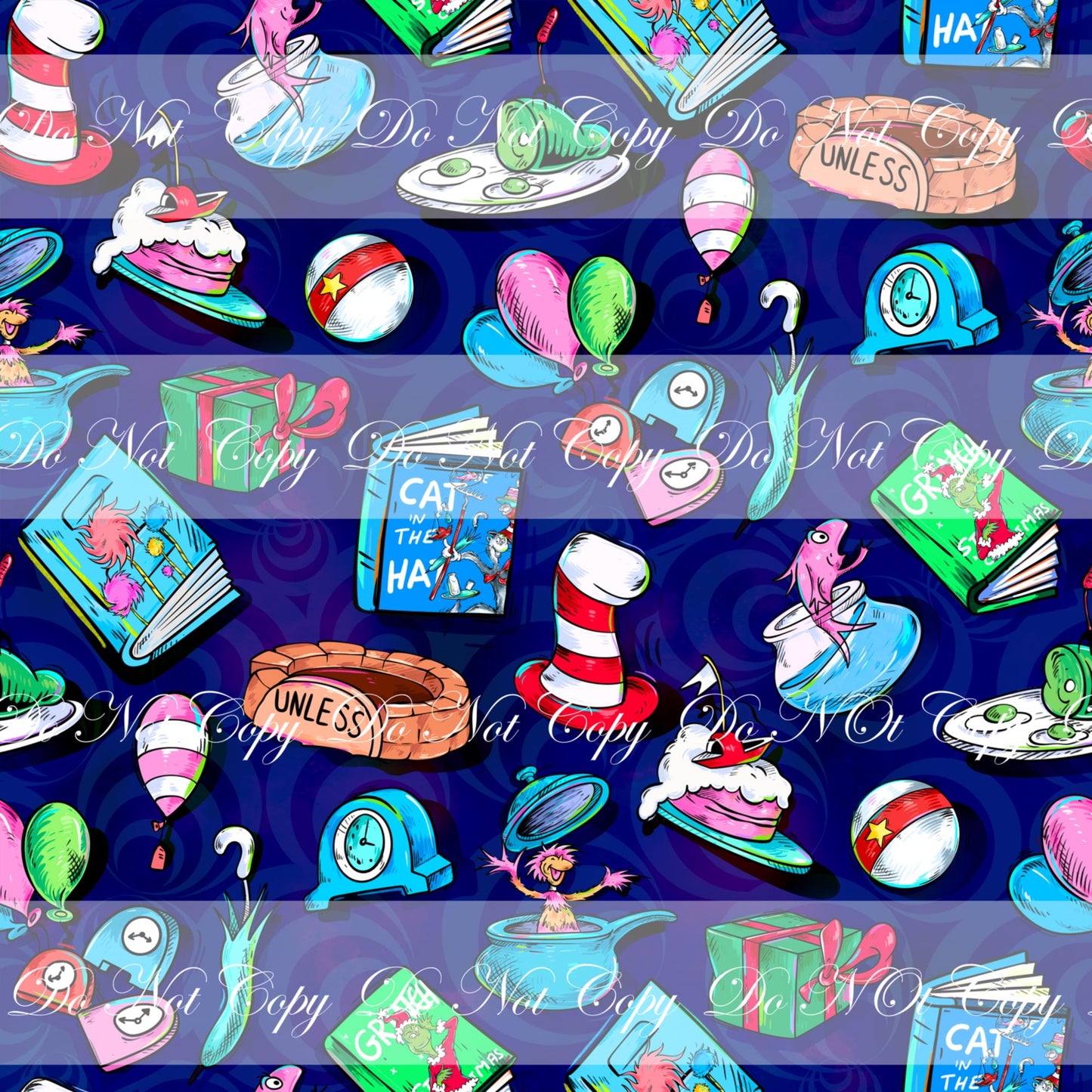 Preorder R66- Bookish/ Reading Corner - Seuss Coordinate- Dark Blue