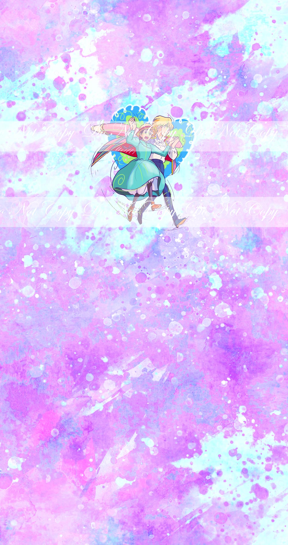 Preorder R57 -Anime Round -(Girl and Boy ( Moving Castle) Purple Panel