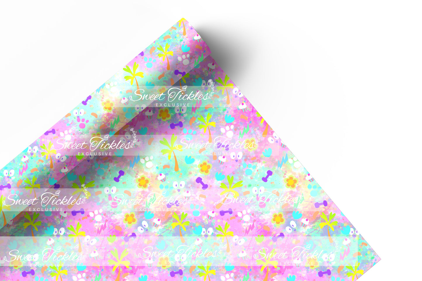 Preorder R62- Smooth and Textured Vinyl- Crazy Puppies- Galaxy Pink/Green Coordinate