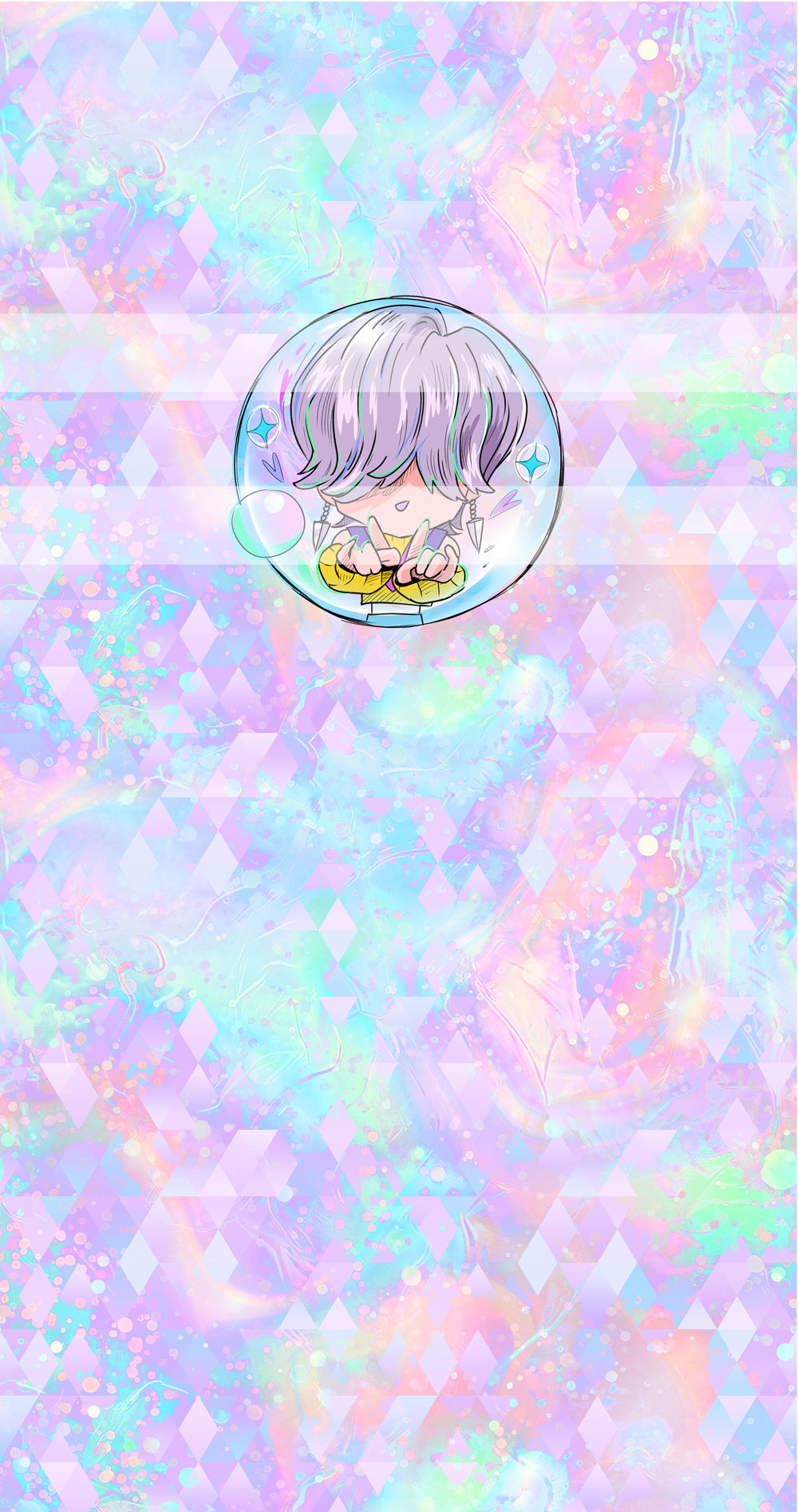 Preorder R74-KPDH Kawaii- Panel - Child, Big kids, Adults) Boy Purple Hair