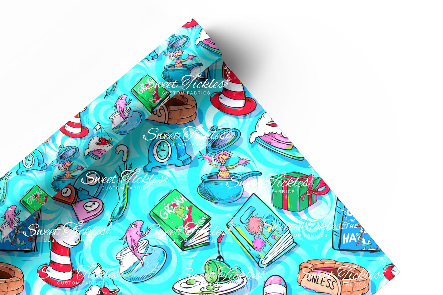 Preorder R66- Smooth and Textured Vinyl- Bookish/ Reading Corner - Seuss Light Blue Coord Main