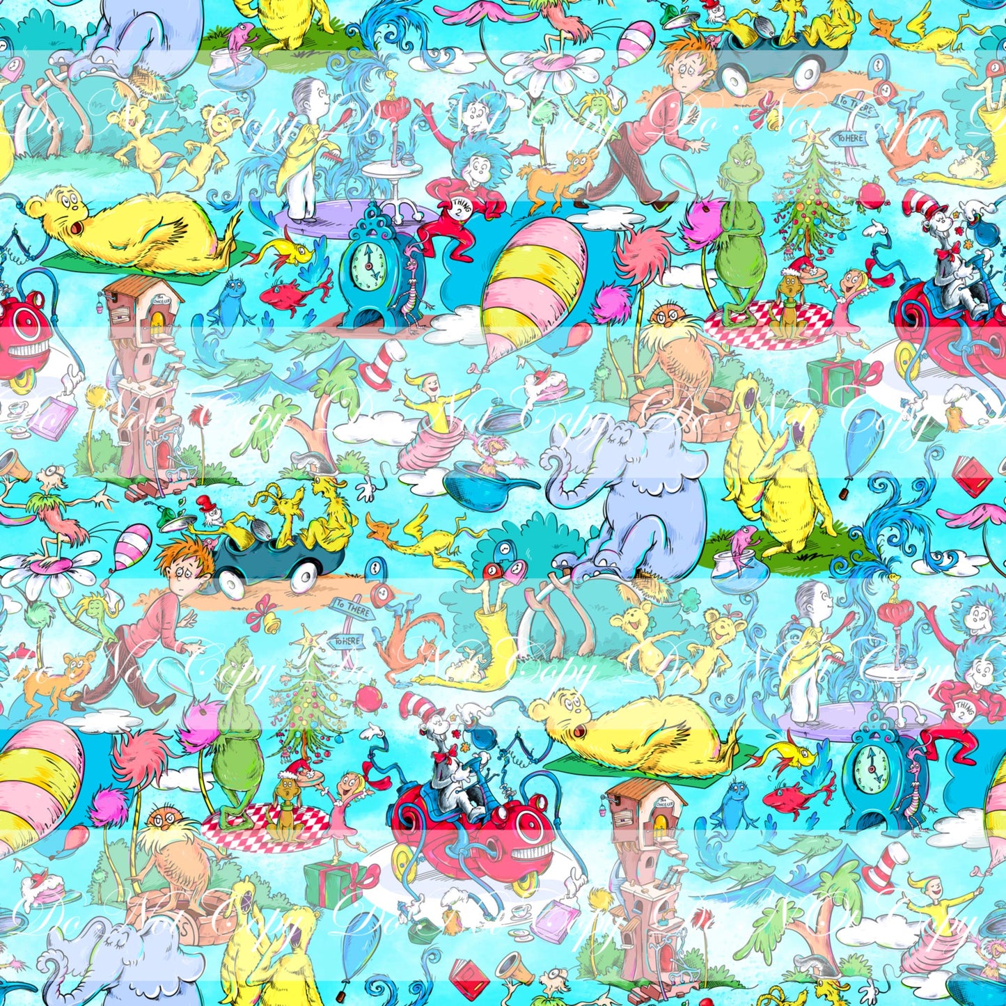 Preorder R66- Bookish/ Reading Corner - Seuss Light Blue Stacked Main