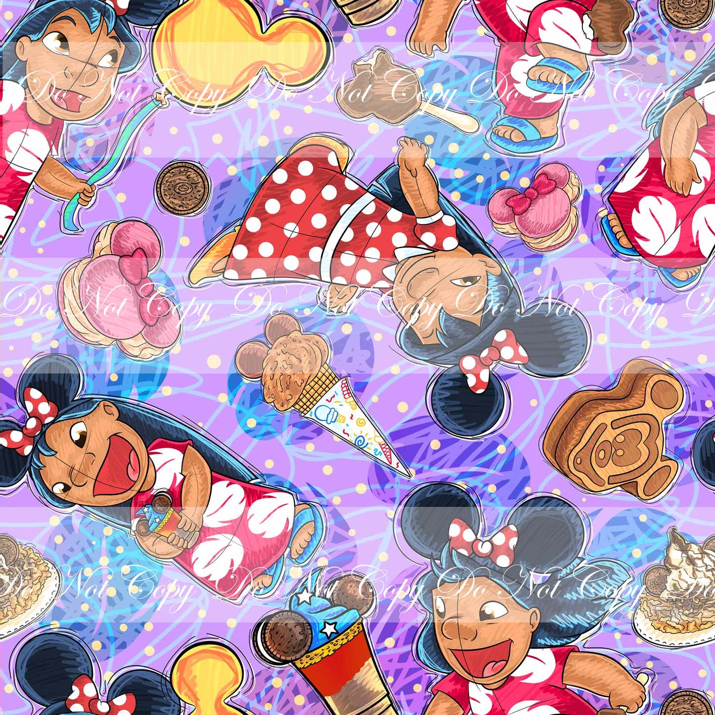 Preorder R52- Ohana Magical Sweets- Girl Main Print - (Blue/Purple)