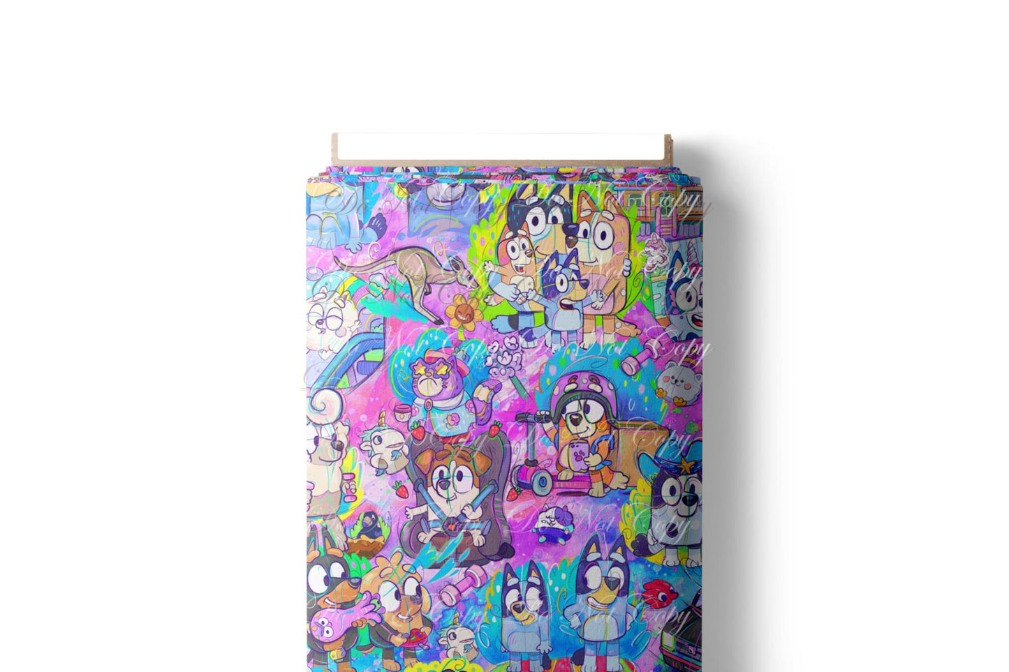 Retail R62- Crazy Puppies Main -Pink - Cotton Spandex