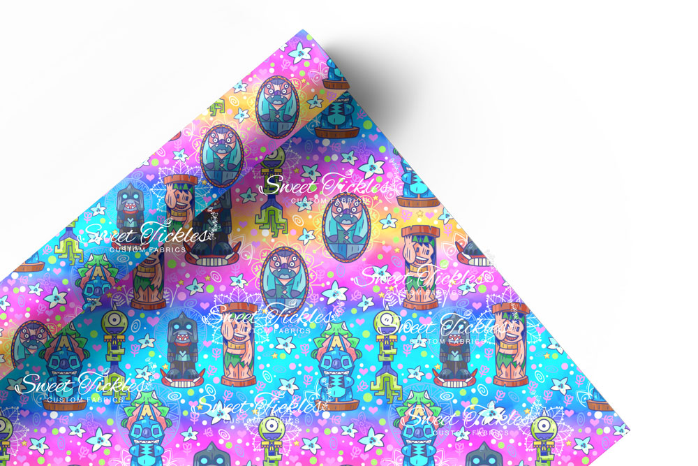 Preorder R71 Ohana Means Family-Big Island- Tiki - Blue/Pink- Vinyl