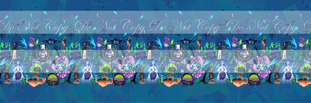 Retail R73 Haunted Mansion - Vinyl Border Roll- Blue