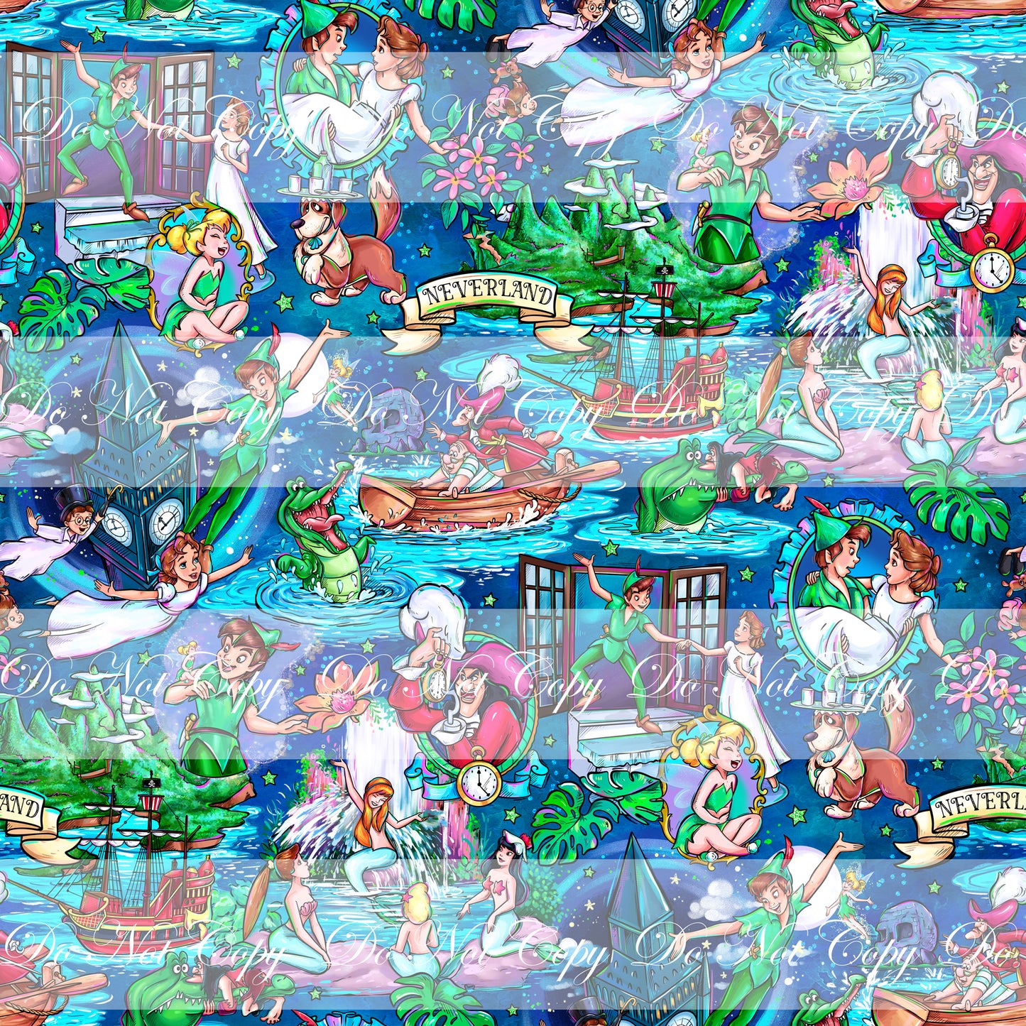 Retail R61- Never Grow Up Main- Dark Blue - Cotton Woven