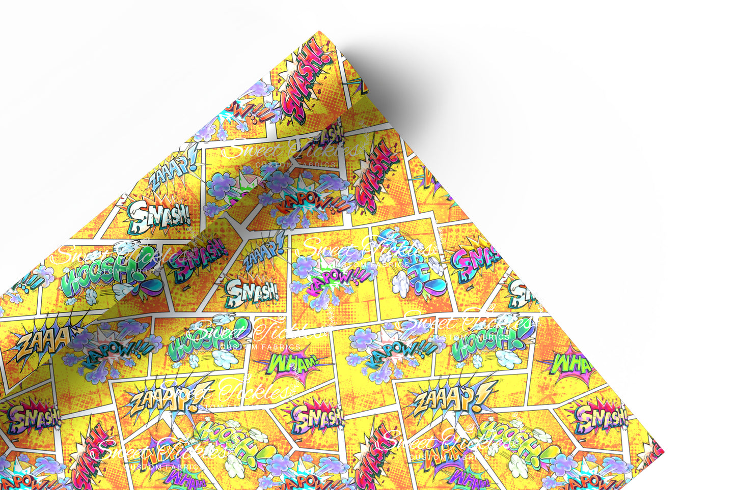 Preorder Marvel Heroes Main- Smooth and Textured Vinyl-Yellow/ Orange Words Coordinate