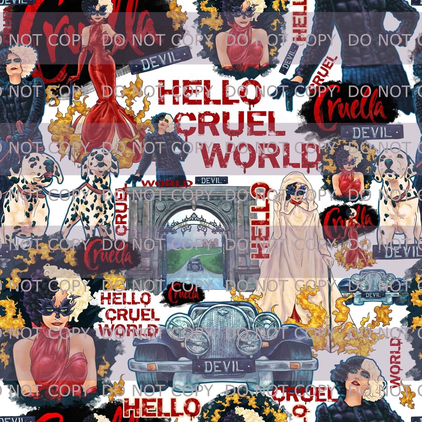 Retail Hello Cruel World" Main Print - White