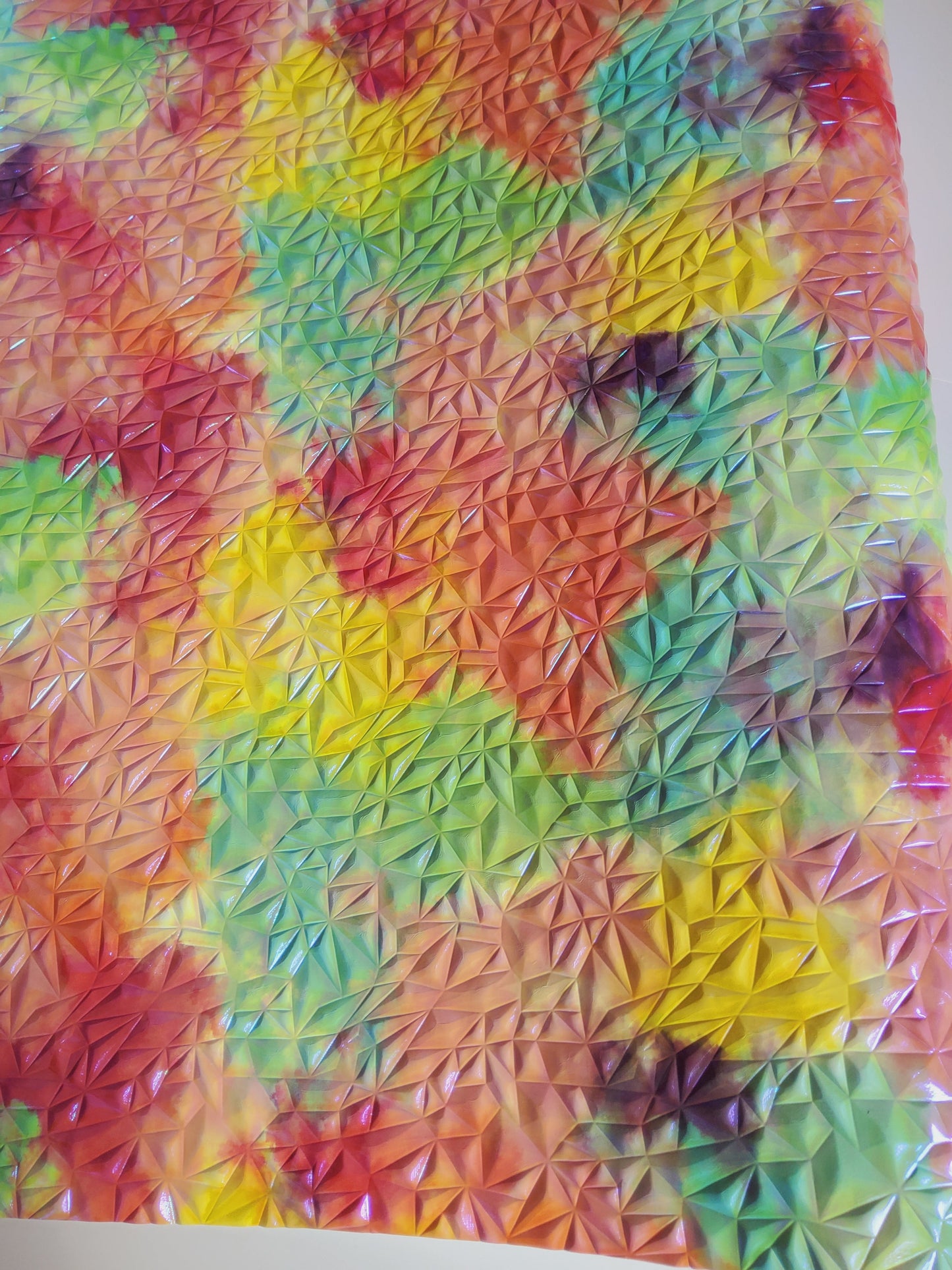 Geometric Color Splash Textured Vinyl/ Faux Leather